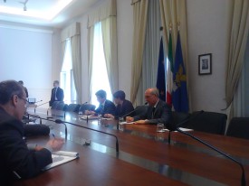 Trieste, 4 maggio 2013 – La conferenza stampa del Presidente Serracchiani e del Ministro Orlando al Palazzo della Giunta Regionale del Friuli Venezia Giulia.